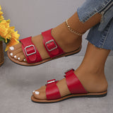 Buckle Flat Bottom Slipper Female 04 New Toe Beach Cold Slippers
