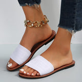 Flat-Bottomed Casual Slippers Women's New Simple Fashion Wearing Beach Fish Mouth Shoes