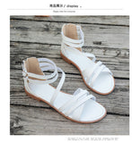 Floor Fine Coarse Cross With Sandals Woman 2024 New Large-Size Leisure Simple Beach Roman Sandals