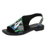 Soles Of The Casual Foot Sandals Women 2024 New External Wear Large Square Square Side Sand Roman Cool Slippers Cross
