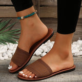 Flat-Bottomed Casual Slippers Women's New Simple Fashion Wearing Beach Fish Mouth Shoes