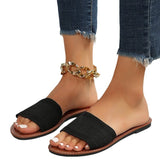 Flat-Bottomed Casual Slippers Women's New Simple Fashion Wearing Beach Fish Mouth Shoes