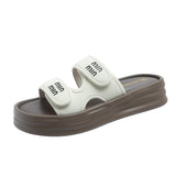New Korean Version Of Leisure Magic Flat-Bottomed Slippers Women's Fashion Solid-Color Beach Sandals