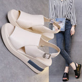 Cake Thick Bottom Heel Shoes Women Wear 2024 After The Empty Word Buckle Cool Slippers Large-Size High-Heeled Sandals Women