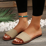 Flat-Bottomed Casual Slippers Women's New Simple Fashion Wearing Beach Fish Mouth Shoes