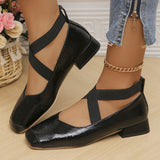 Dance Single Shoes 2024 New French Retro Fashion Square Head With Mary Jane Shoes