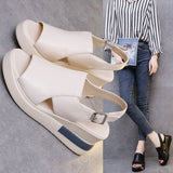 Cake Thick Bottom Heel Shoes Women Wear 2024 After The Empty Word Buckle Cool Slippers Large-Size High-Heeled Sandals Women