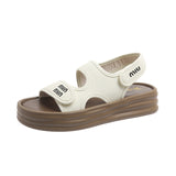 New Korean Version Of Leisure Magic Flat-Bottomed Slippers Women's Fashion Solid-Color Beach Sandals