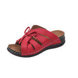 Bow Flat Bottom Slope And Slippers 2024 New Solid Color Rocking Line Hollow Fish Mouth Slippers