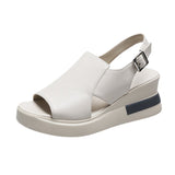 Cake Thick Bottom Heel Shoes Women Wear 2024 After The Empty Word Buckle Cool Slippers Large-Size High-Heeled Sandals Women