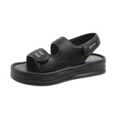 New Korean Version Of Leisure Magic Flat-Bottomed Slippers Women's Fashion Solid-Color Beach Sandals