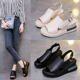 Cake Thick Bottom Heel Shoes Women Wear 2024 After The Empty Word Buckle Cool Slippers Large-Size High-Heeled Sandals Women