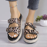 Belt Buckle Slippers Women's 2024 New Sen Series Retro Rope Thick Bottom Slope And Lazy Casual Slippers