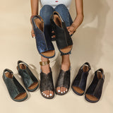 Thick Bottom Slope And Dew Sandals Women 2024 New Color After The Magic Stickroman Sandals