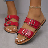 Buckle Flat Bottom Slipper Female 04 New Toe Beach Cold Slippers