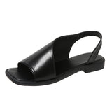 Soles Of The Casual Foot Sandals Women 2024 New External Wear Large Square Square Side Sand Roman Cool Slippers Cross